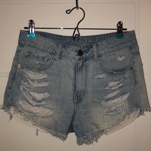 American Eagle High Rise Ripped Shorts